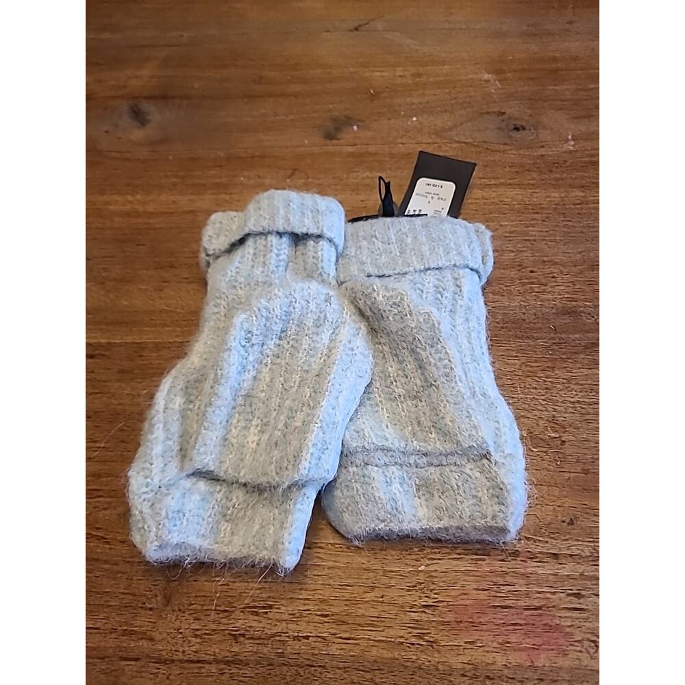 RAG & BONE Convertible Knit Mittens Alpaca Blend MSRP $125 Gray Blue